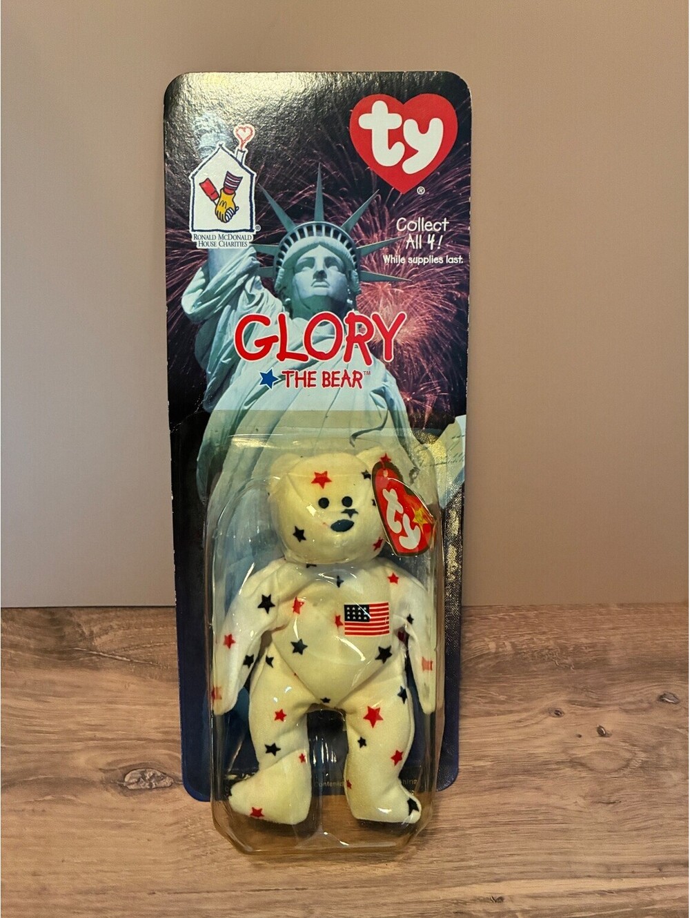 Ty Teenie Beanie Baby Glory The Bear McDonald's Collectible NIP 1999 US Flag